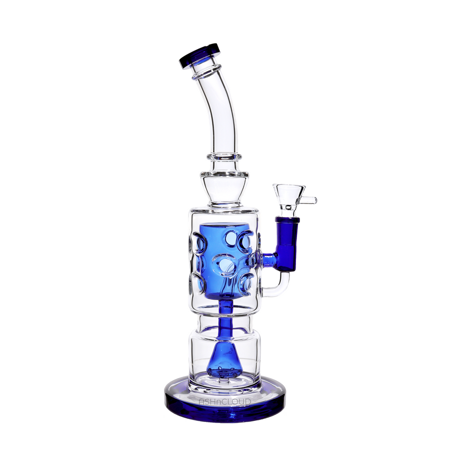 12 Inch Fancy Honeycomb Perc Glass Bong