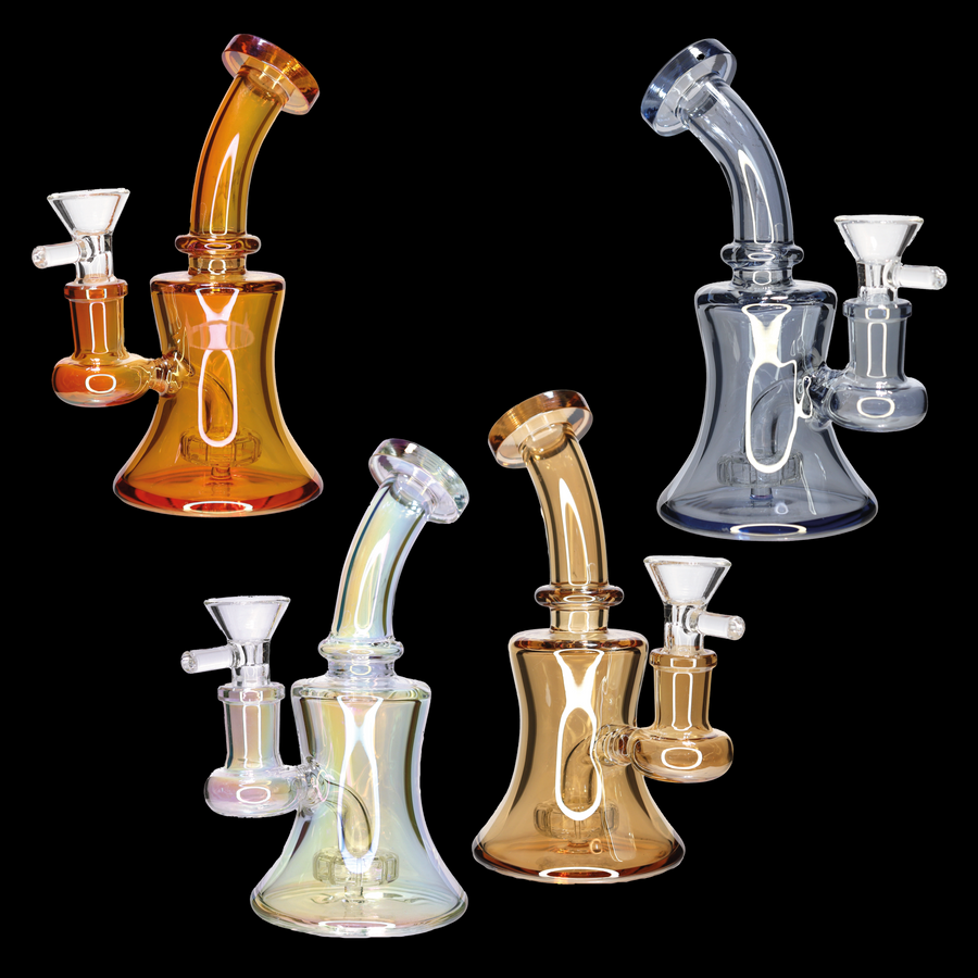 6 Inch Iridescent Metallic Glow Mini Dab Rig