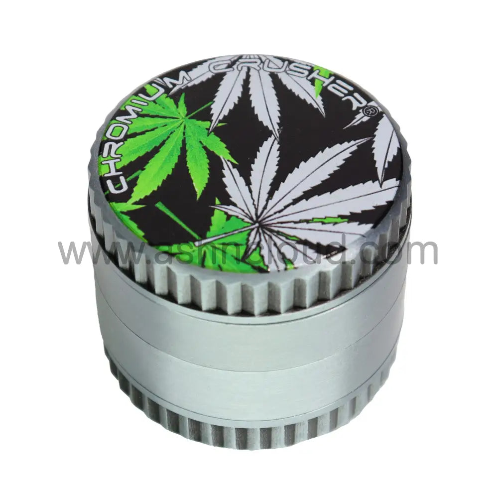 Chromium Crusher 4-Piece Herb Grinder Display (6-Pack) – 2’’ Leaf Design - 70393
