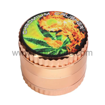 Chromium Crusher 4-Piece Herb Grinder Display (6-Pack) – 2’’ Leaf Design - 70393
