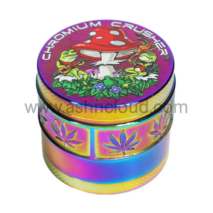 Chromium Crusher 4-Piece Herb Grinder Display (6-Pack) – 2’’ Mushroom Art Collection - 70396