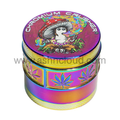 Chromium Crusher 4-Piece Herb Grinder Display (6-Pack) – 2’’ Mushroom Art Collection - 70396