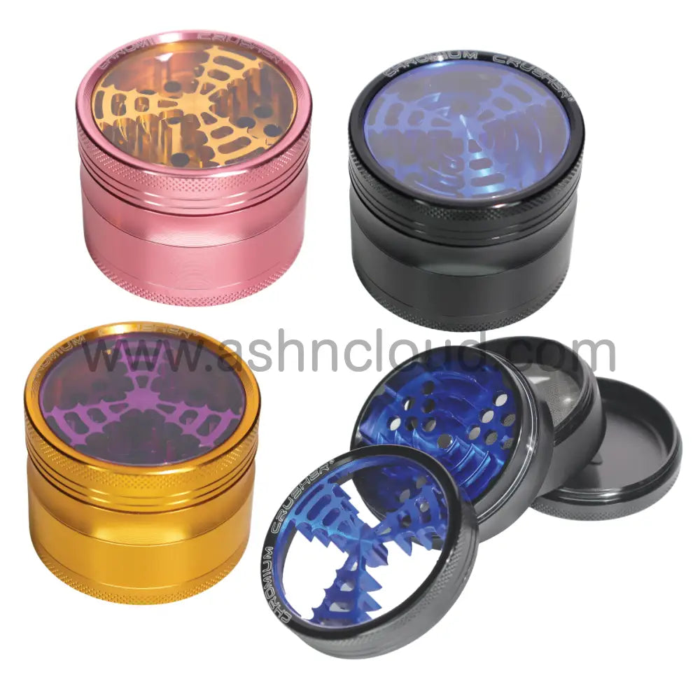 Chromium Crusher 70208 CNC Windmill 2.5-Inch 4-Piece Grinder – Black Gold or Pink Wholesale
