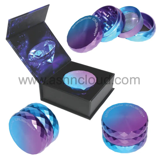 Chromium Crusher 70408 CNC 2.5-Inch 4-Piece Ombre Rainbow Grinder with Diamond-Cut Edge – Wholesale