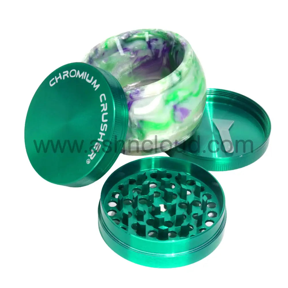 Chromium Crusher 70427 2.5-Inch 4-Piece Grinder with XL Resin Marble Stash Compartment – Wholesale