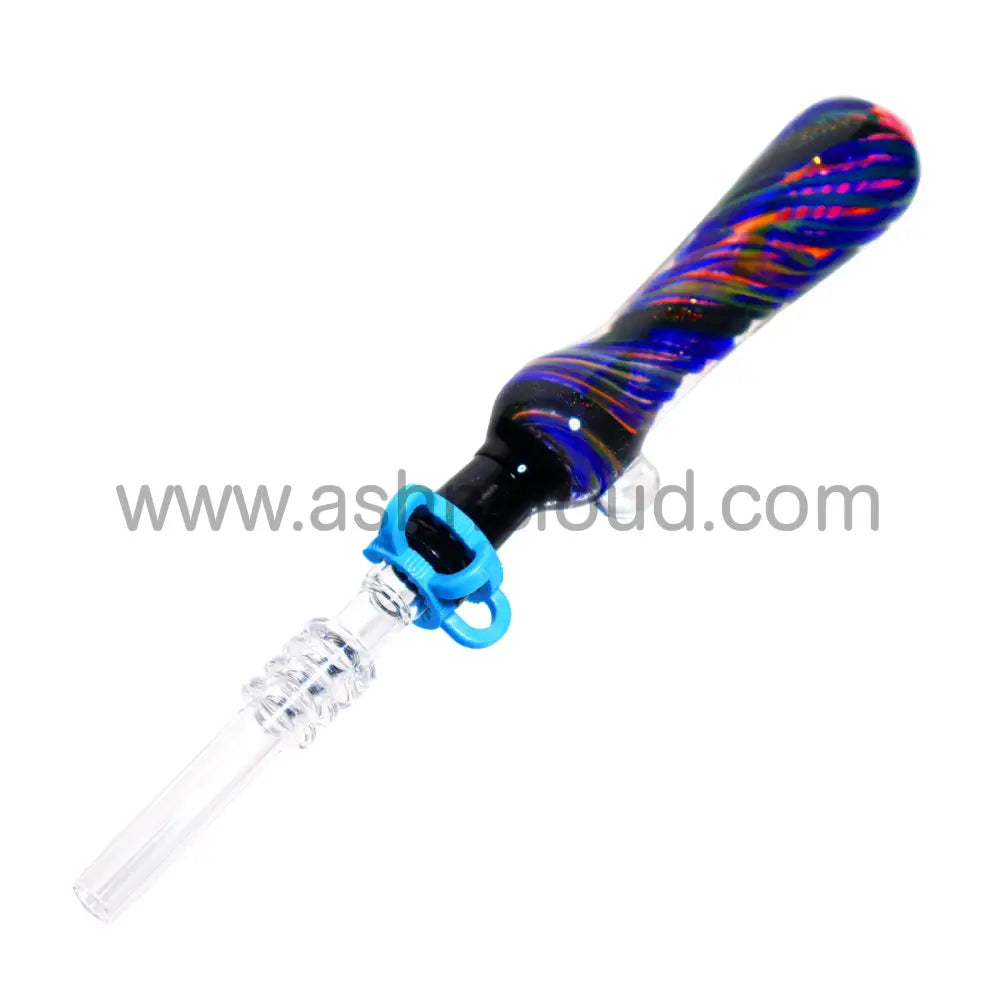 Classic Streaky Multicolor Curvy Glass Nectar Collector