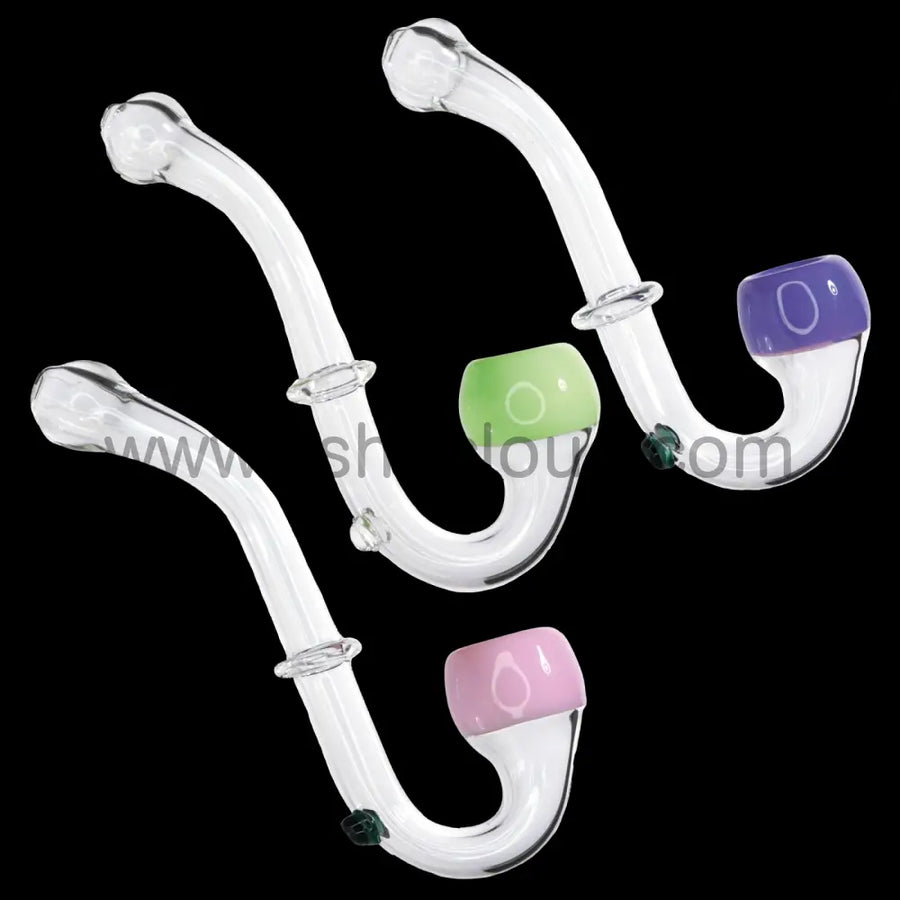 Clear Multicolor Glass Sherlock Pipe