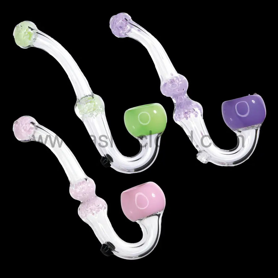 Clear Multicolor Showerhead Glass Sherlock Pipe