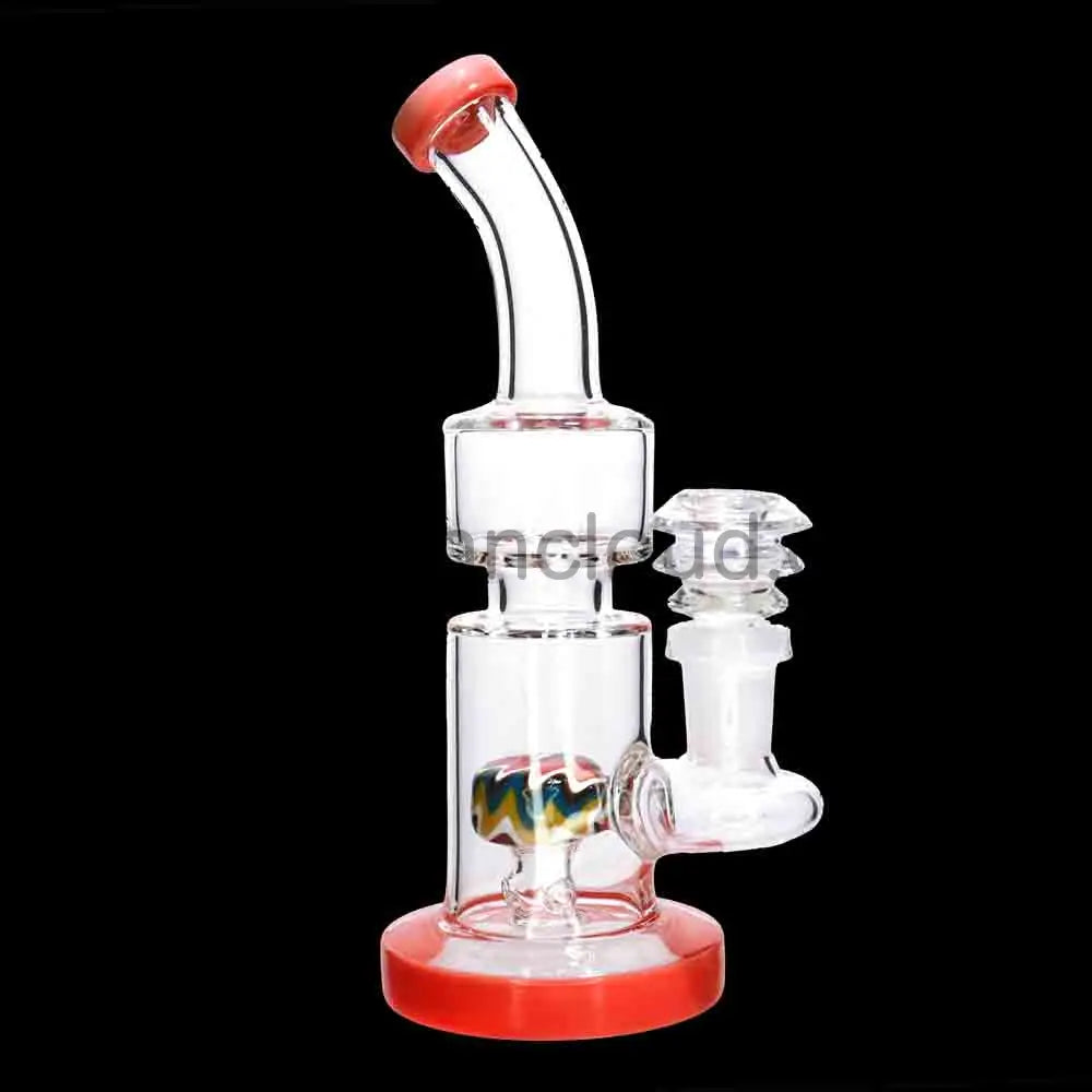 🔥 Color Accent Inline Mini Water Pipe – 7 Inch | Compact Functional Dab-Style Bong