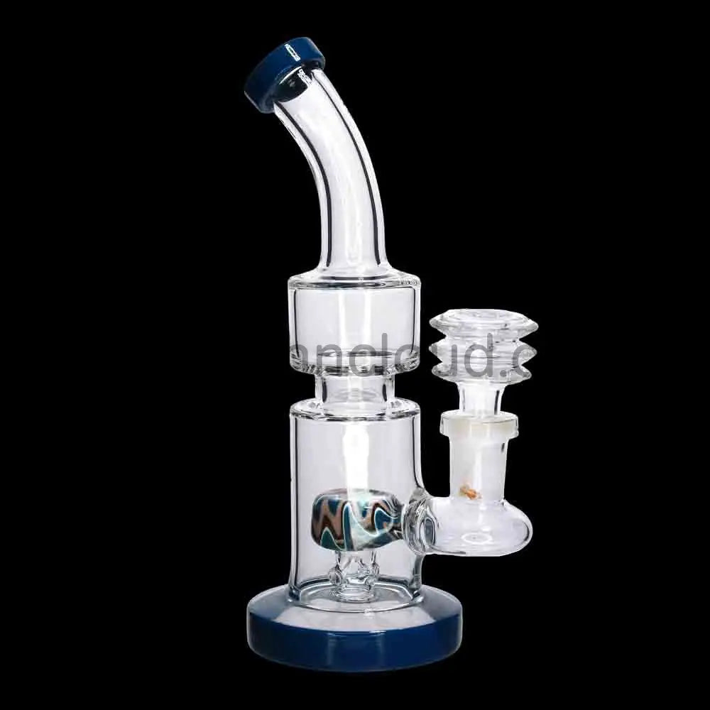 🔥 Color Accent Inline Mini Water Pipe – 7 Inch | Compact Functional Dab-Style Bong