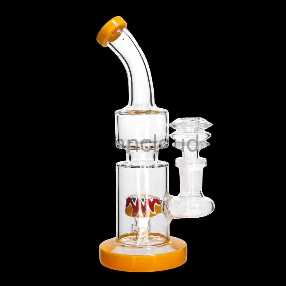 🔥 Color Accent Inline Mini Water Pipe – 7 Inch | Compact Functional Dab-Style Bong