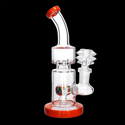 🔥 Color Accent Inline Mini Water Pipe – 7 Inch | Compact Functional Dab-Style Bong