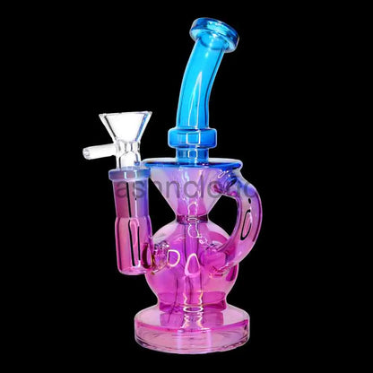 🌈 Color Recycler Water Pipe – 7 Inch | Compact Recycler Bong