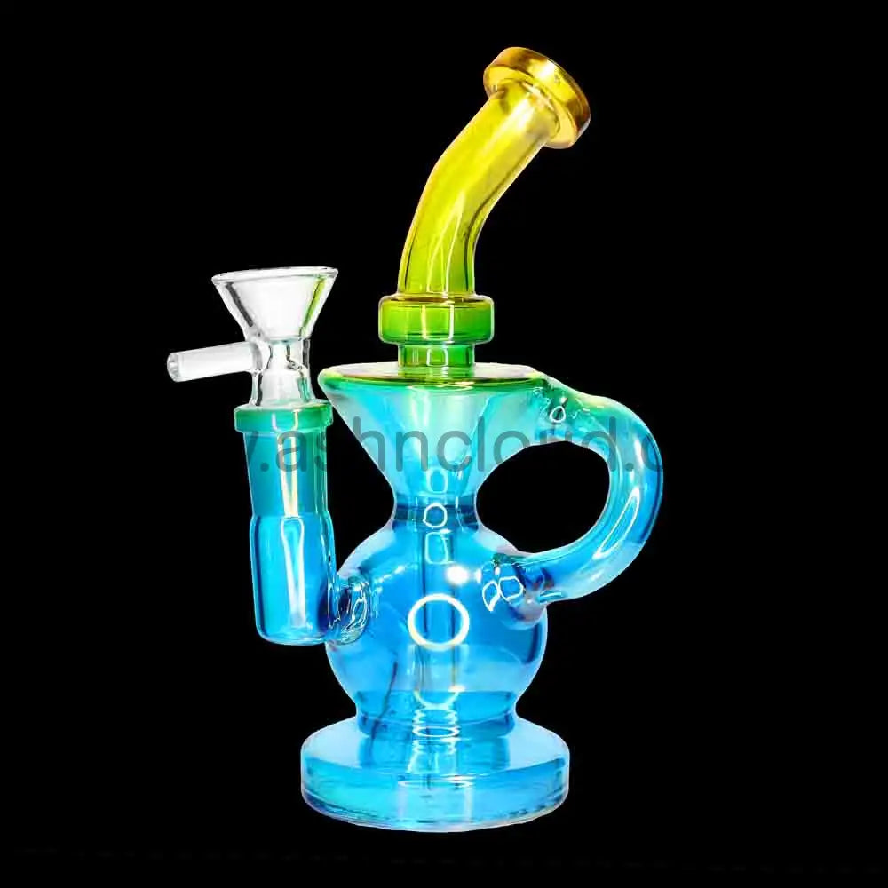 🌈 Color Recycler Water Pipe – 7 Inch | Compact Recycler Bong