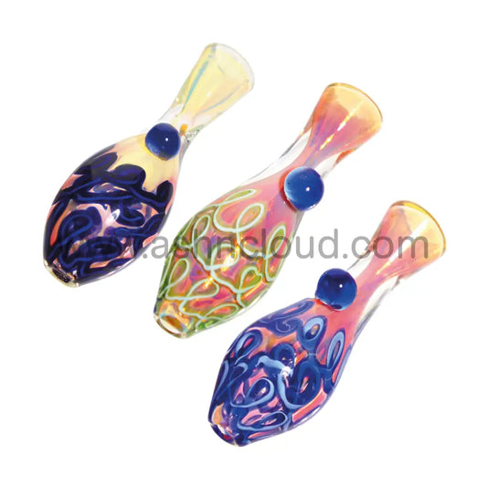 Curvy Glass Swirl Fancy Chillum