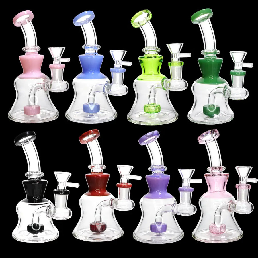 7 Inch Curvy Mini Water Pipe, Neck Vent
