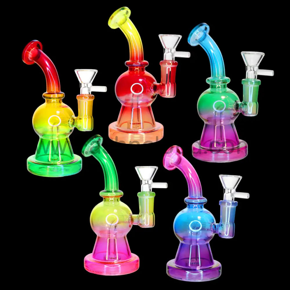 🌈 Diffused Chamber Water Pipe – 7 Inch | Colored Glass Compact Bong