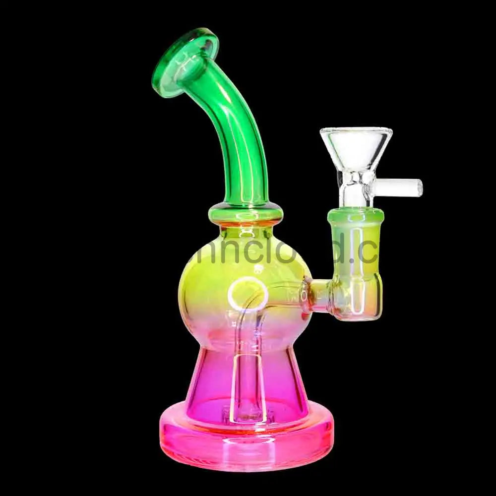 🌈 Diffused Chamber Water Pipe – 7 Inch | Colored Glass Compact Bong