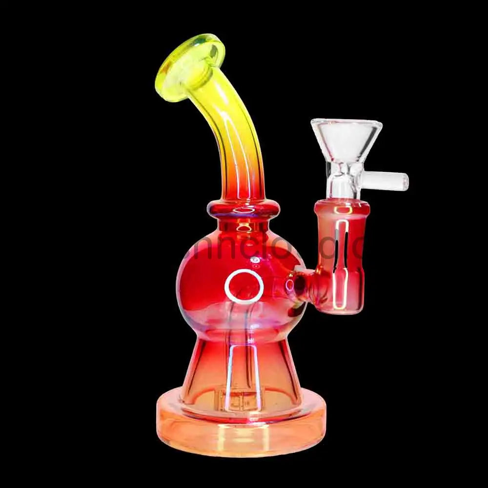 🌈 Diffused Chamber Water Pipe – 7 Inch | Colored Glass Compact Bong