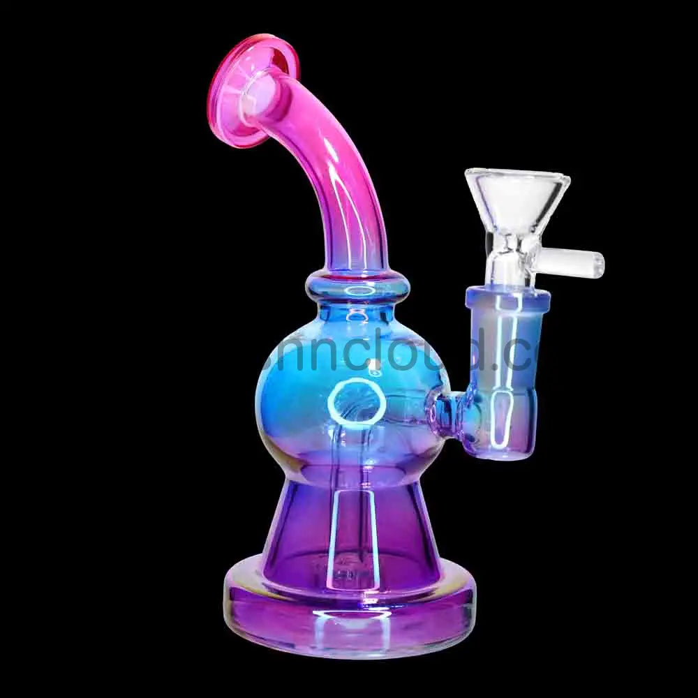 🌈 Diffused Chamber Water Pipe – 7 Inch | Colored Glass Compact Bong