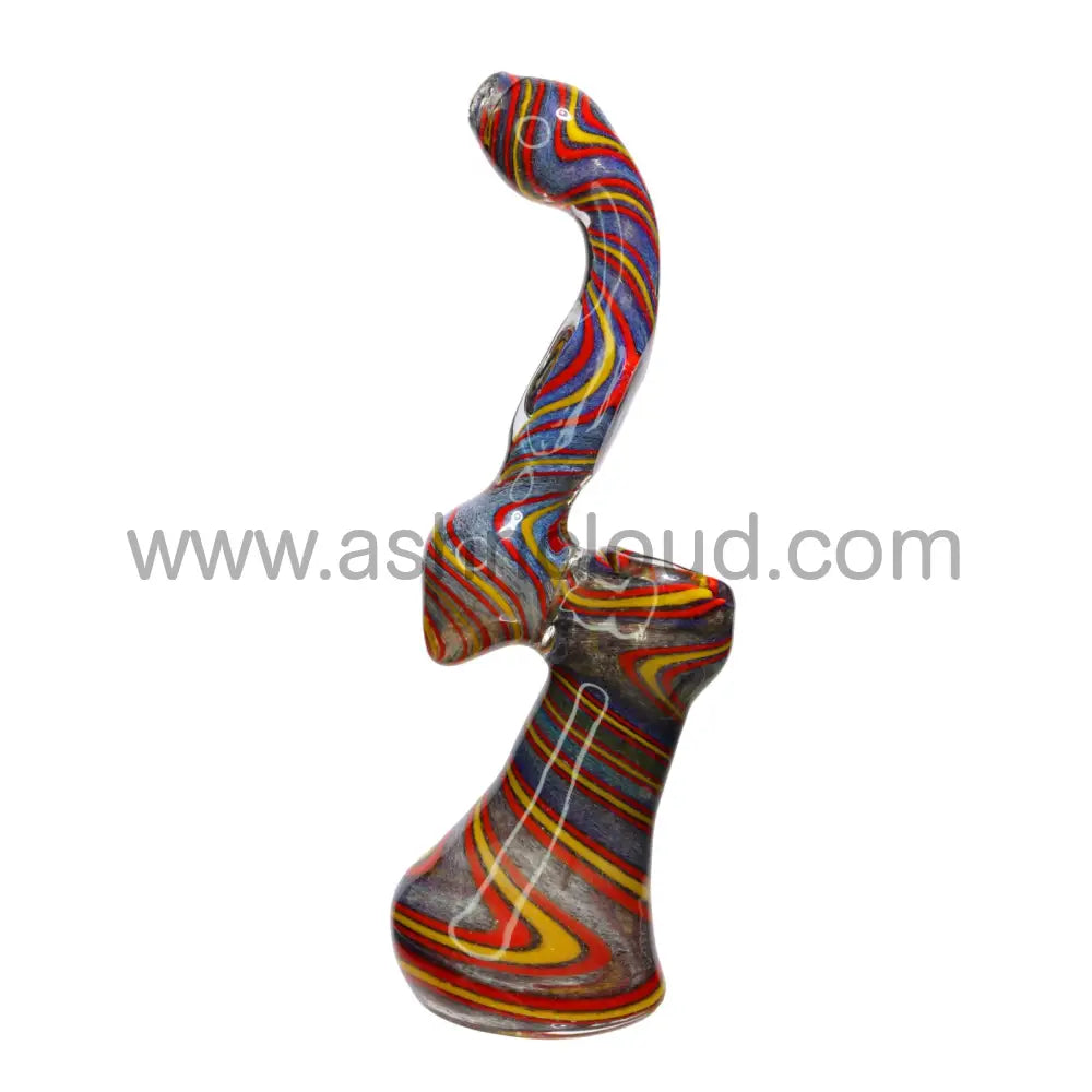 Double Streaky Multicolor Glass Bubbler