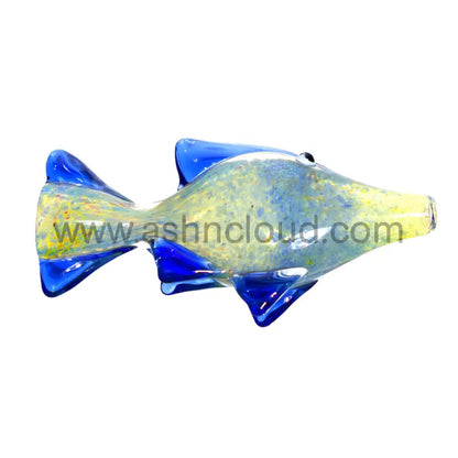 Fancy Blue Fish Glass Chillum