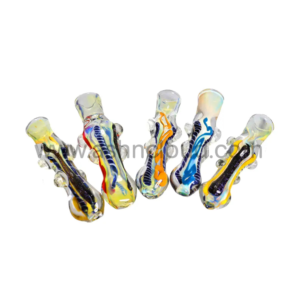 Fancy Multicolor Glass Chillum