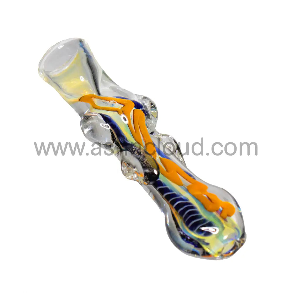 Fancy Multicolor Glass Chillum