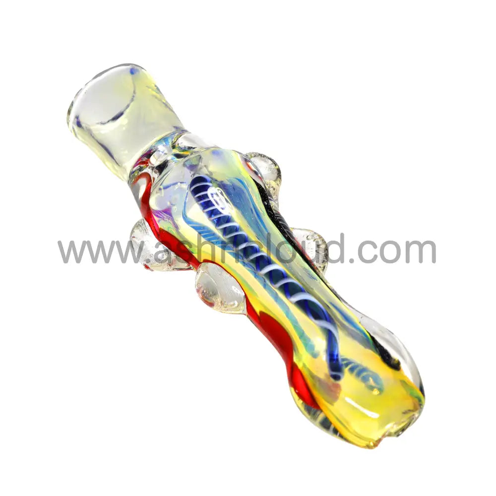 Fancy Multicolor Glass Chillum