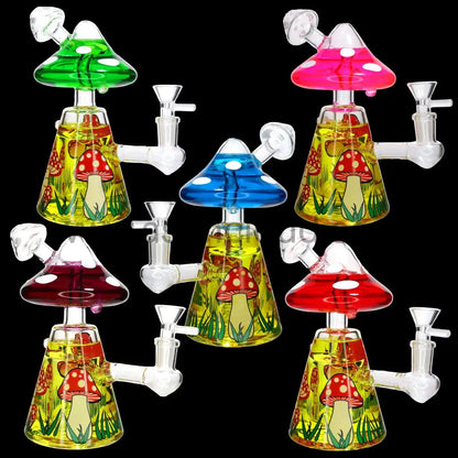 ❄️🍄 Frozen Forest Glycerin Mushroom Water Pipe – 10 Inch | Premium Novelty Cooling Bong