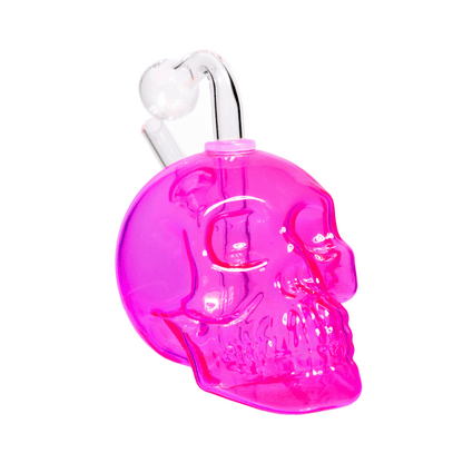 5 In - Multicolor Skull Head Glass Oil Burner