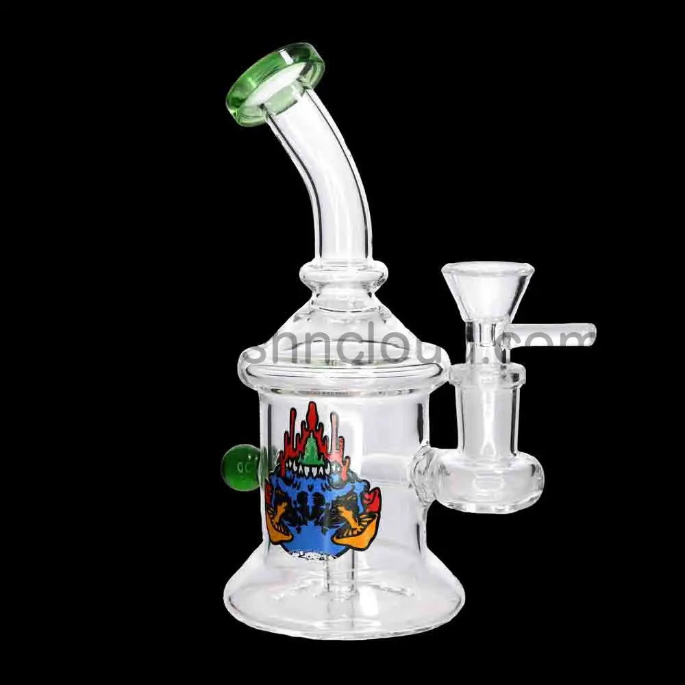 👽🍄 Graphic Icon Mini Water Pipe – 8 Inch | Character Art Compact Bong