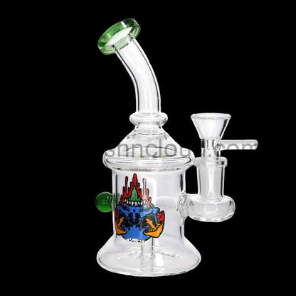 👽🍄 Graphic Icon Mini Water Pipe – 8 Inch | Character Art Compact Bong