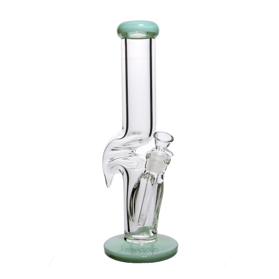 14 Inch Clear Zig Zag Glass Bong