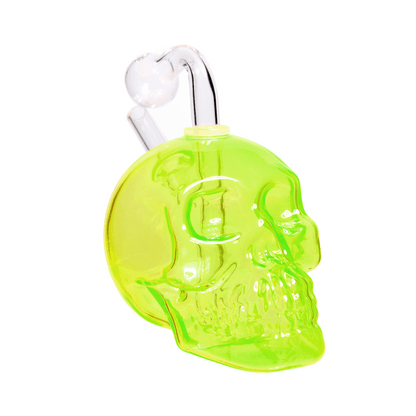 5 In - Multicolor Skull Head Glass Oil Burner
