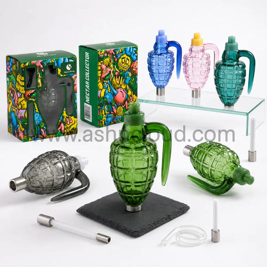 Grenade Design Glass Nectar Collector Kit with Ceramic Tip – Assorted Colors Wholesale