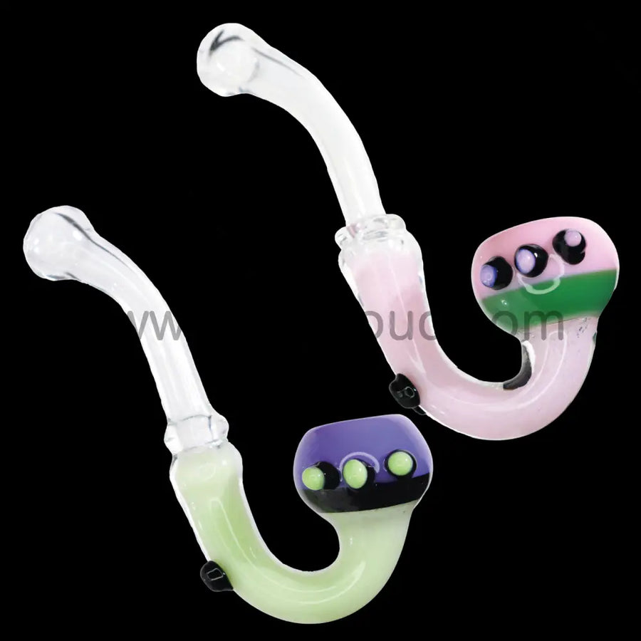 Half Clear Multicolor Slime Glass Sherlock Pipe