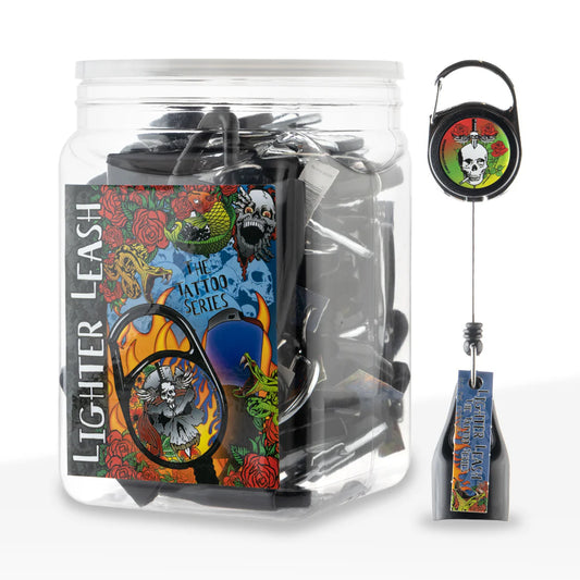 Lighter Leash® Tattoo Series – Retractable Lighter Holder | Bulk Jar Display Wholesale