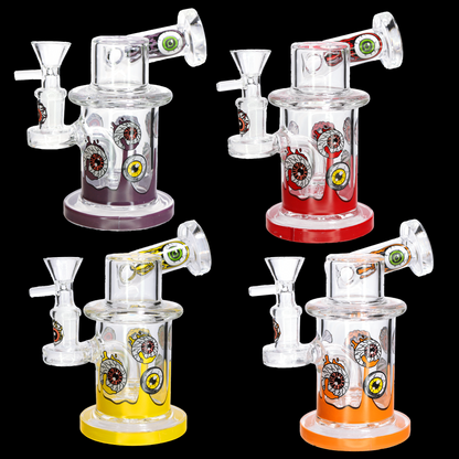 👁️🔥 Mini Eyeball Dab Rig – 360° Spooky Design Glass Recycler