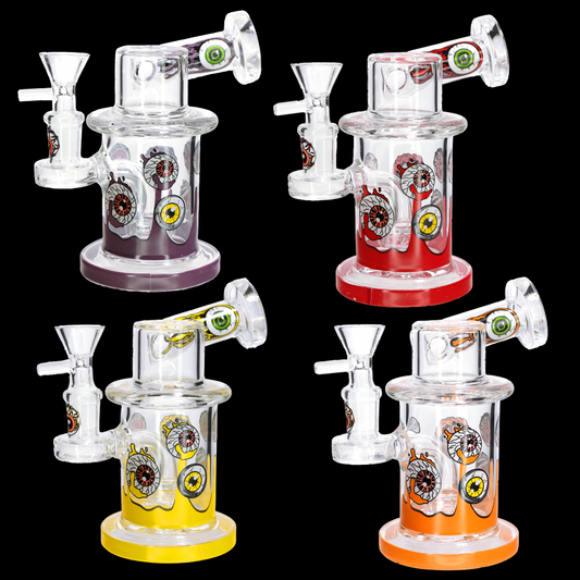 👁️🔥 Mini Eyeball Dab Rig – 360° Spooky Design Glass Recycler