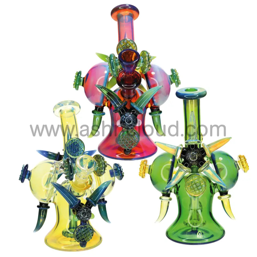 8 Inch Luxury Glass Bong, Style 4, Boxed