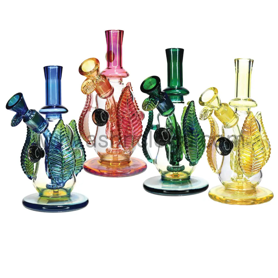 9 Inch Luxury Glass Bong, Style 6, Boxed