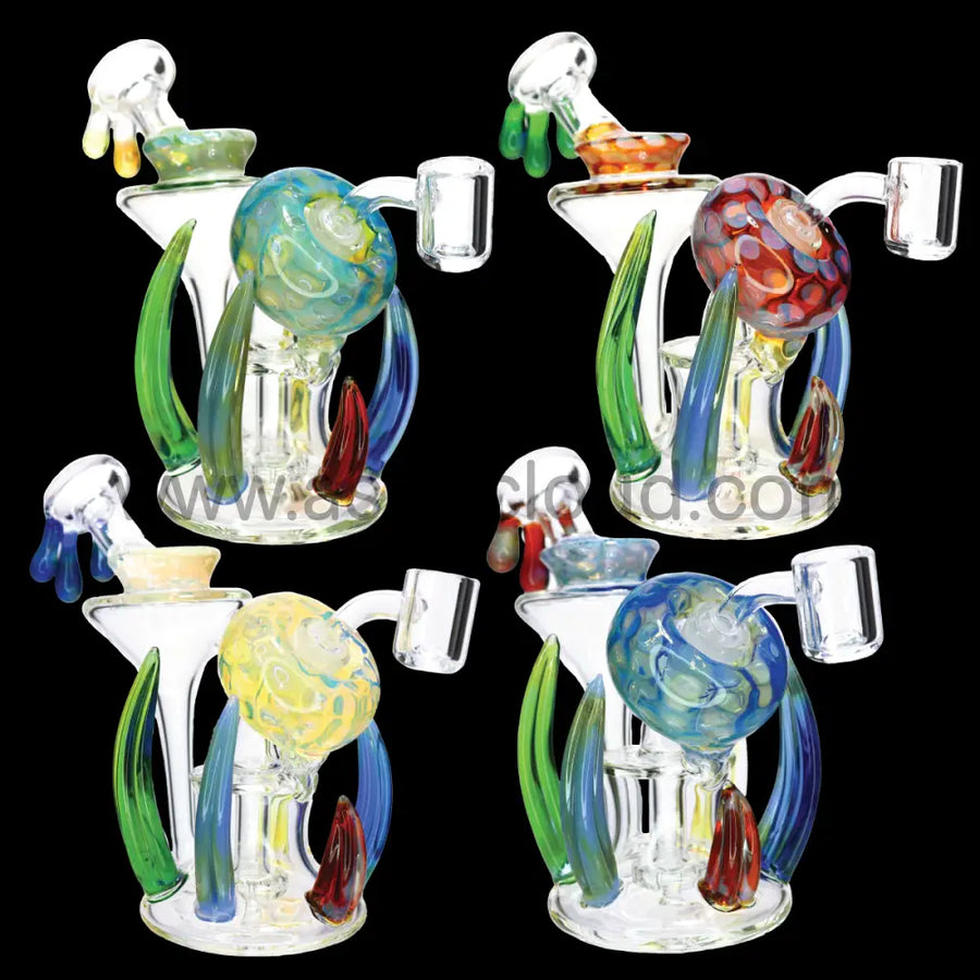 7 Inch Luxury Mushroom Glass Bong, Style 7, Boxed