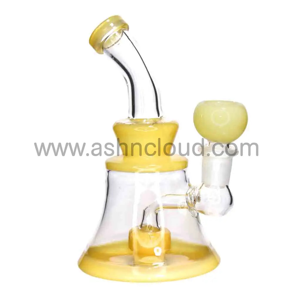 Mini Bell-Shaped Glass Bong – 6” Compact Water Pipe for Smoke Shops (Assorted Colors)