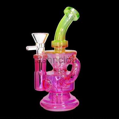 🌈 Mini Recycler Water Pipe – 7 Inch | Compact Color Recycler Bong