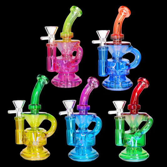 🌈 Mini Recycler Water Pipe – 7 Inch | Compact Color Recycler Bong