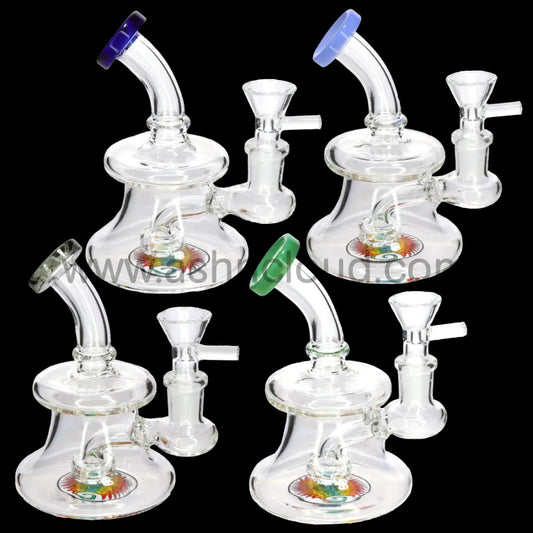 Mini Rig Water Pipe – Compact 5’’ Recycler Style | Assorted Color Accents | Wholesale