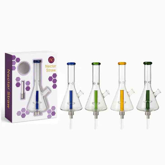 Beaker Style Nectar Collector – 6 Inch Glass Dab Straw with Box Display