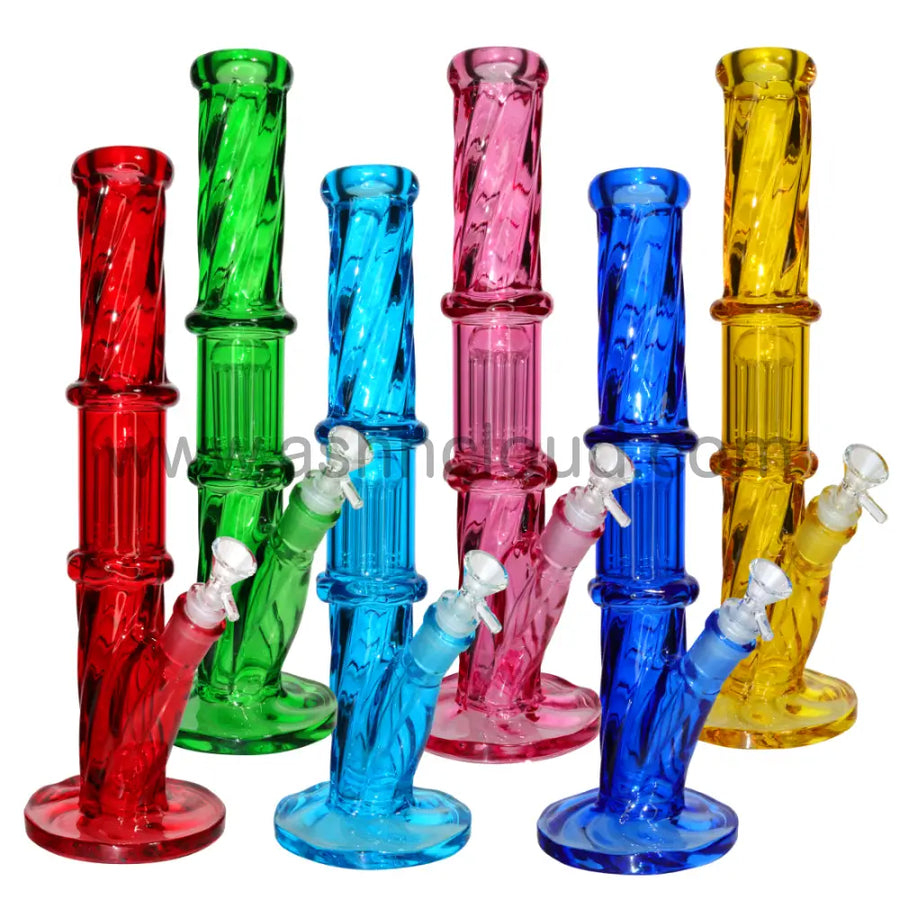 15 Inch Color Straight Tube Bong, 1 Chamber