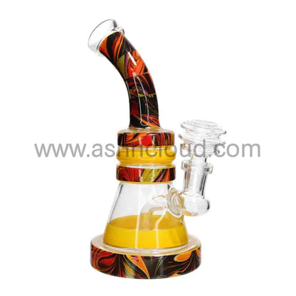 🌈 Pattern Wrap Mini Beaker Water Pipe – 7 Inch | Printed Design Compact Bong